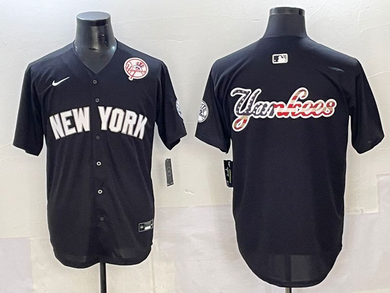 Men 2025 New York Yankees Blank Black Nike MLB Jersey style 0011->new york yankees->MLB Jersey